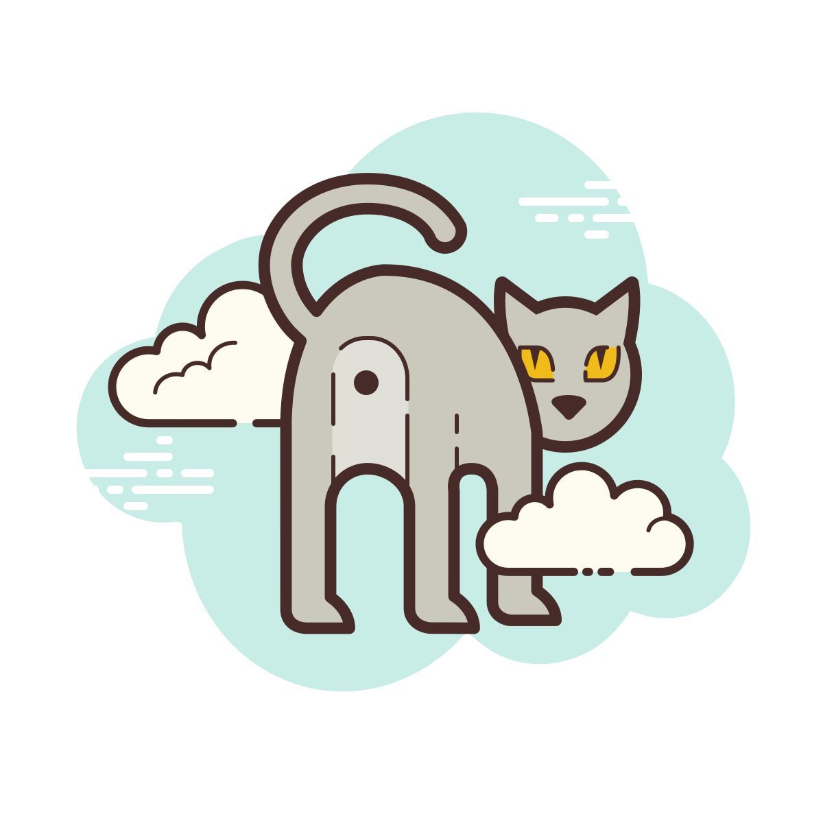 cloud style 猫屁股 icon