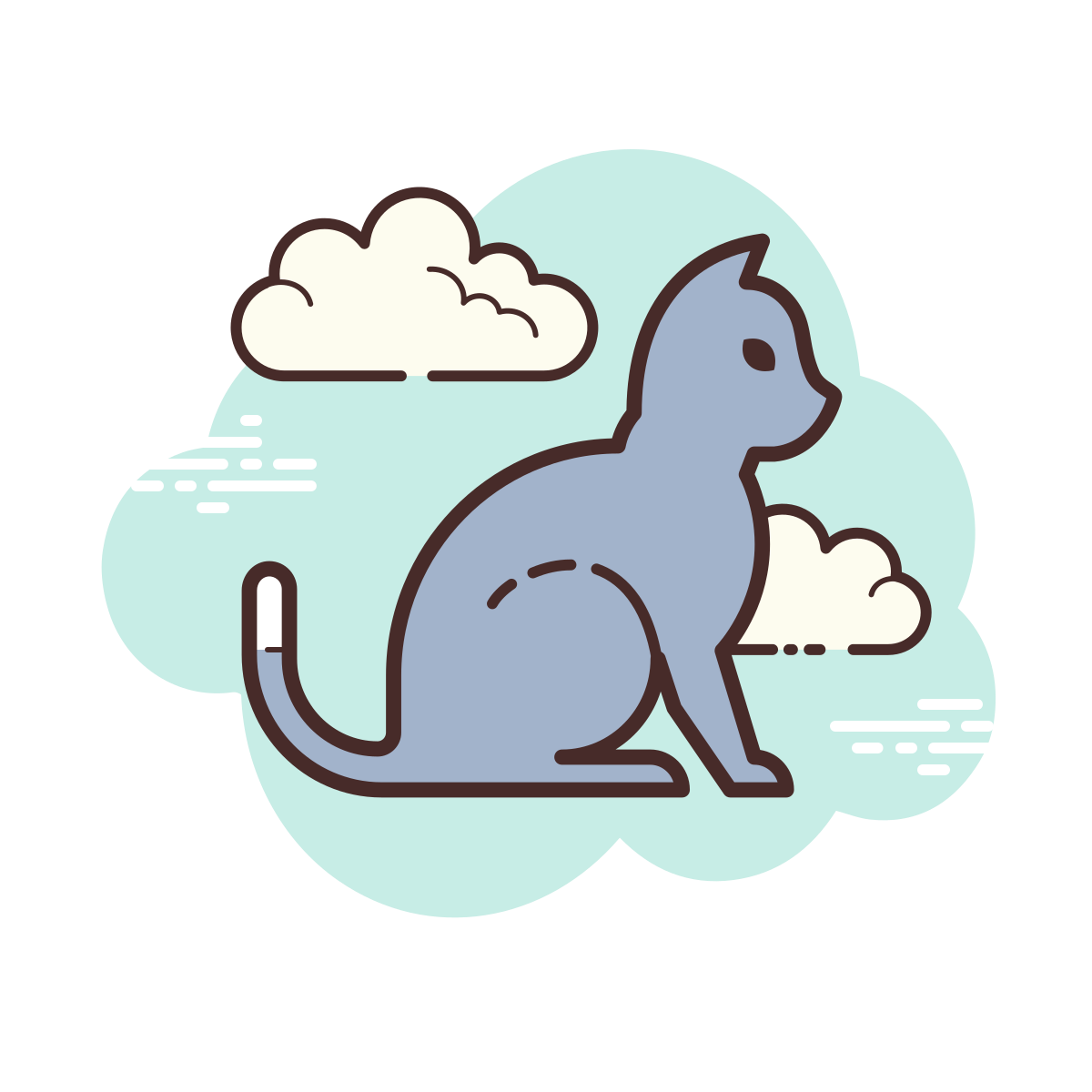 cloud style cat icon