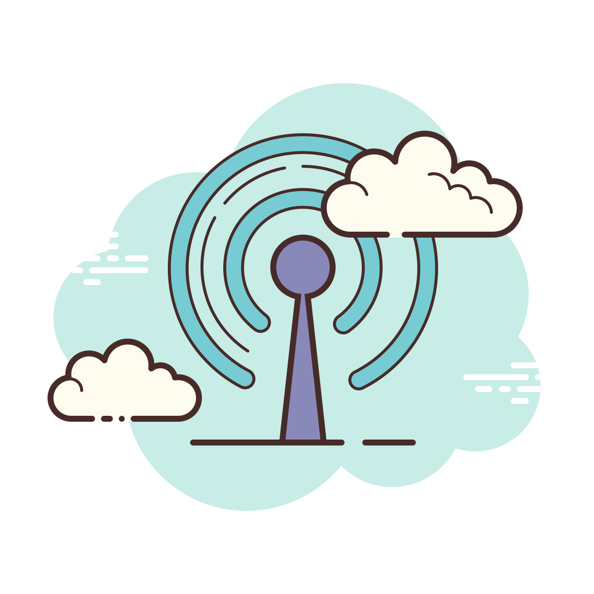 cloud style cellular network icon