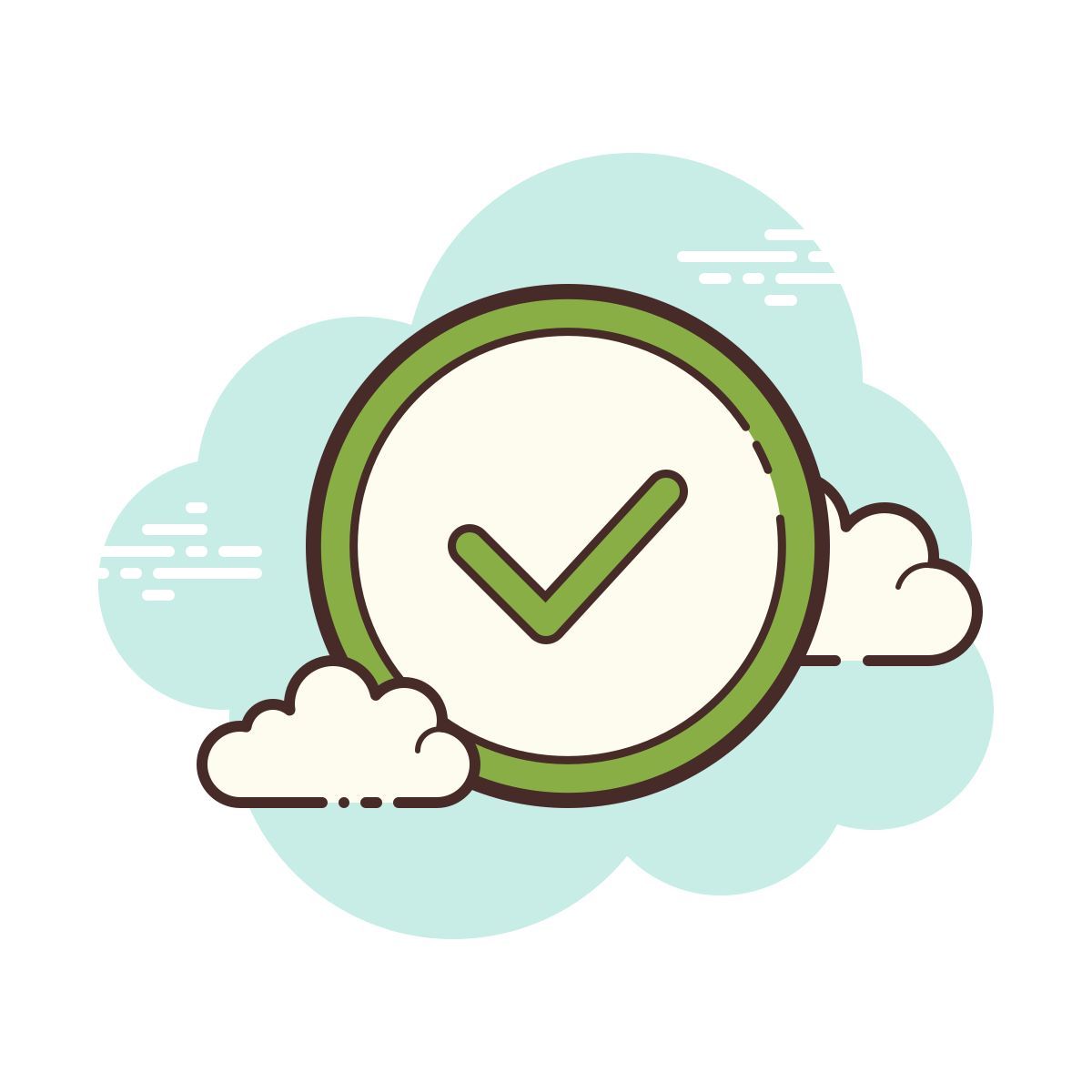 cloud style checkmark icon