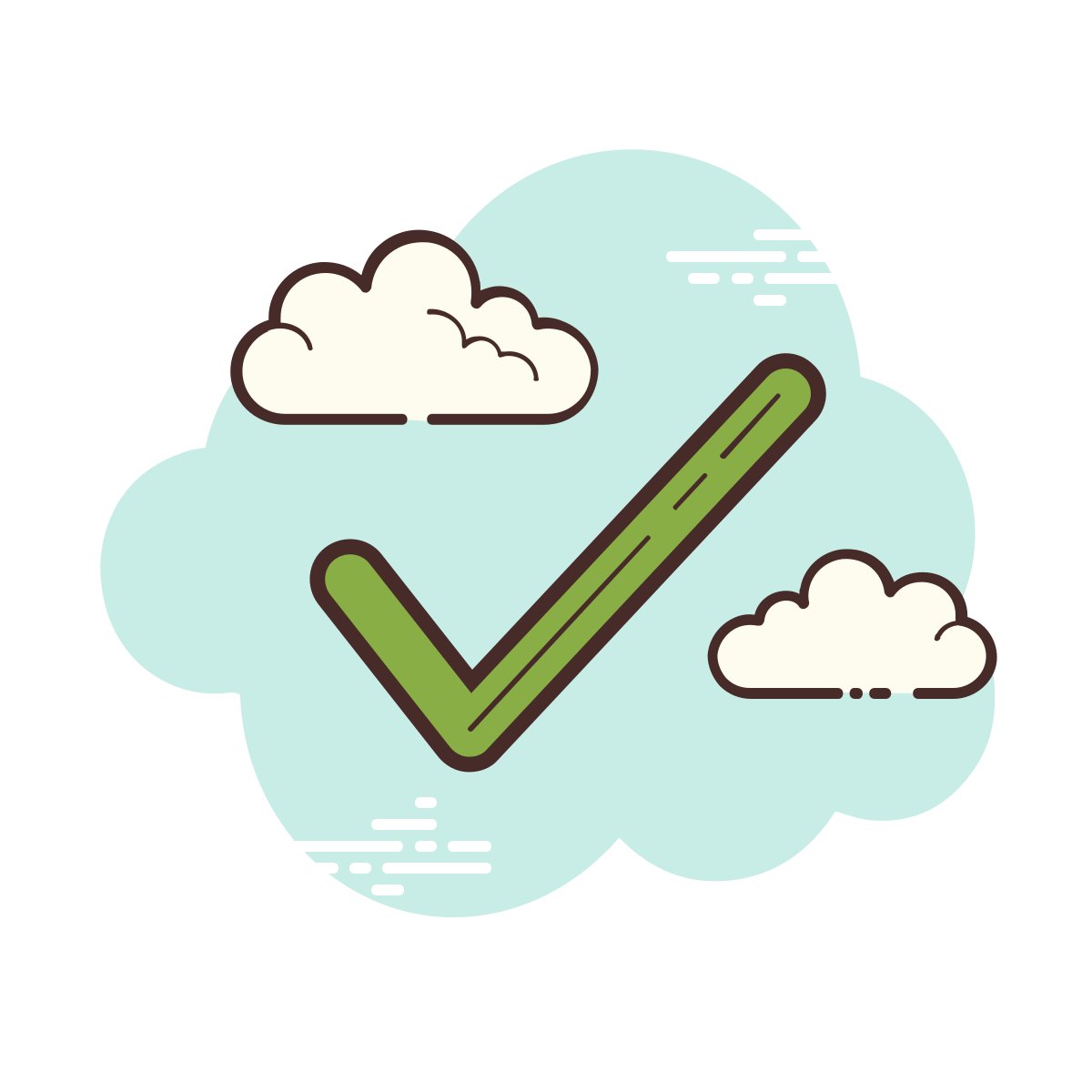 cloud style checkmark  v2 icon