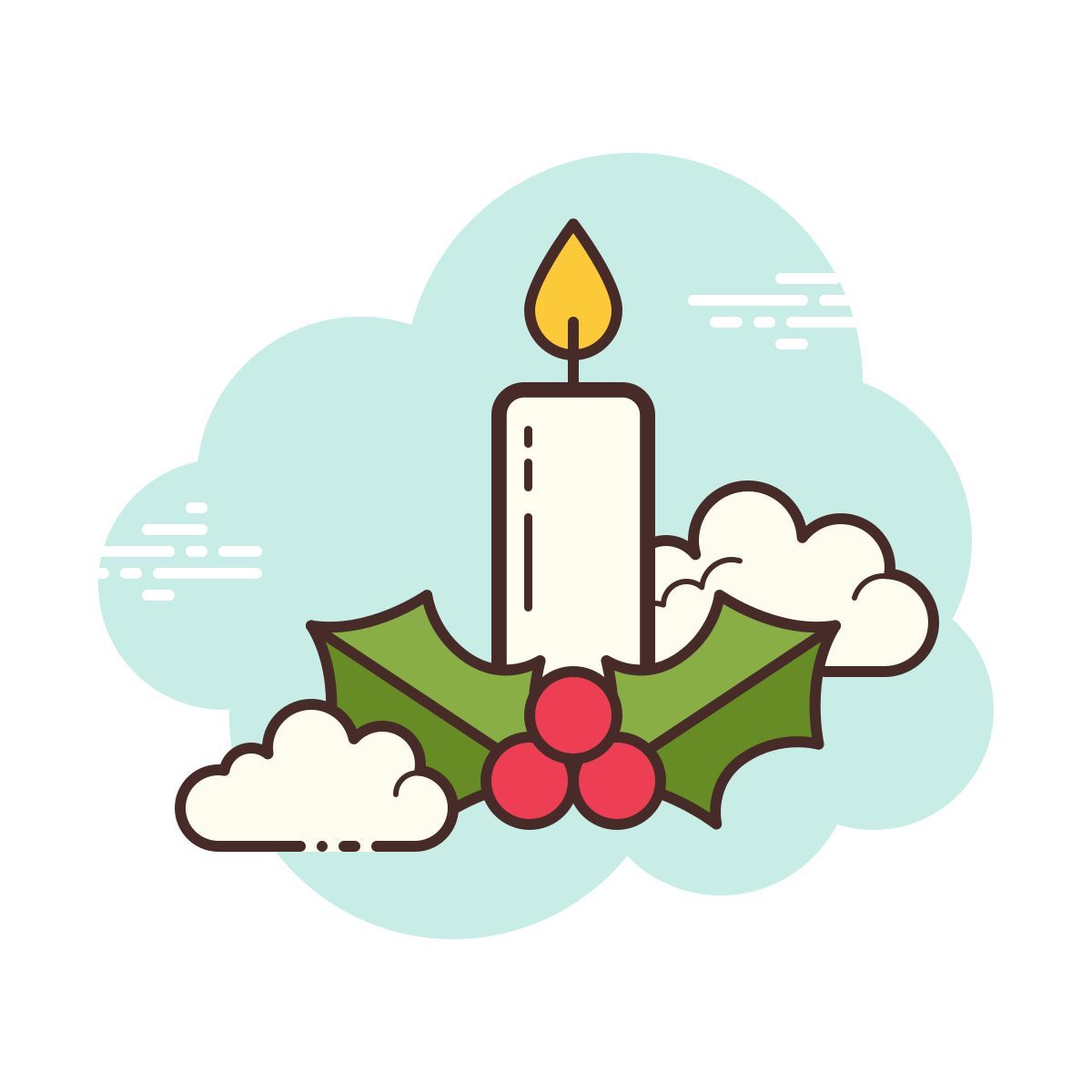 cloud style 크리스마스 캔들 icon