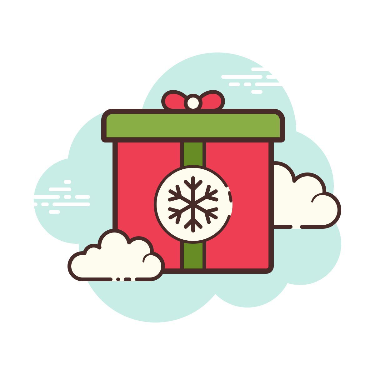 cloud style geschenkbox icon