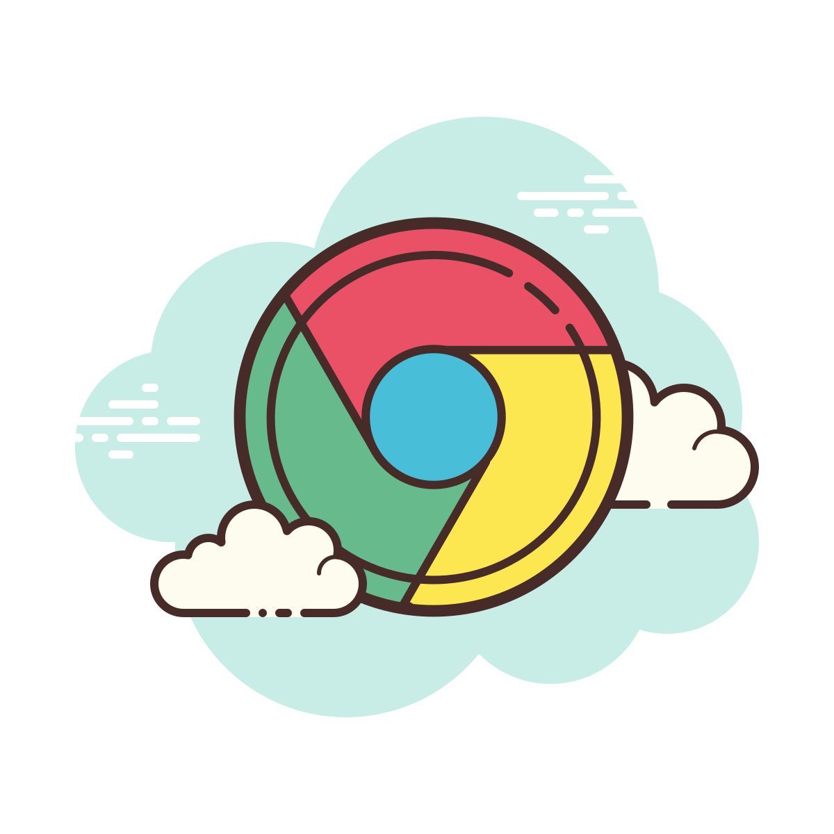cloud style chrome icon