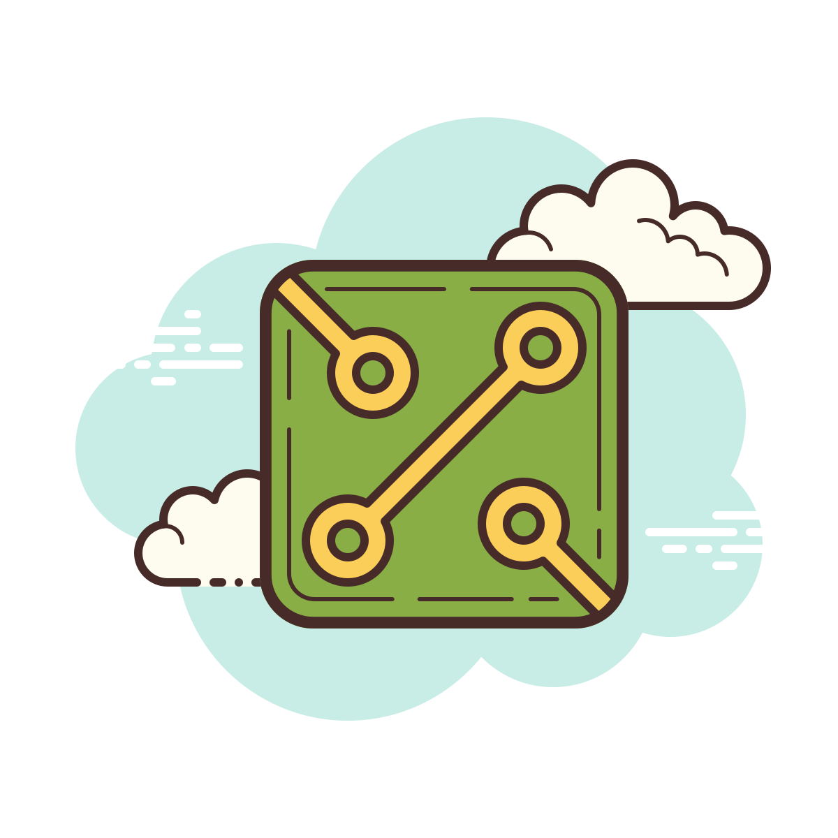 cloud style circuit icon