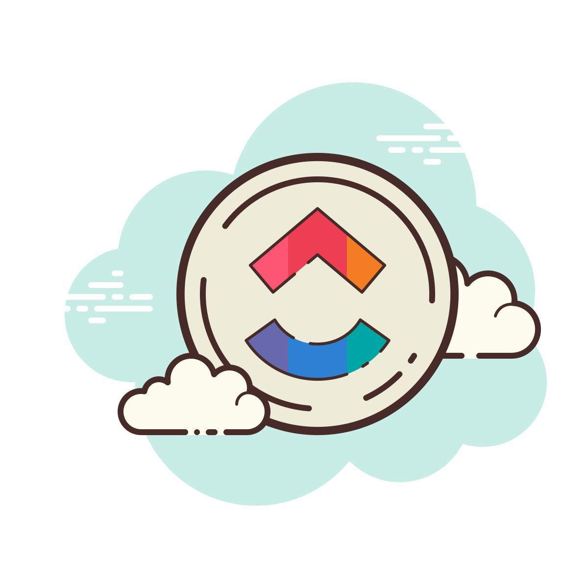 cloud style 클릭업 icon