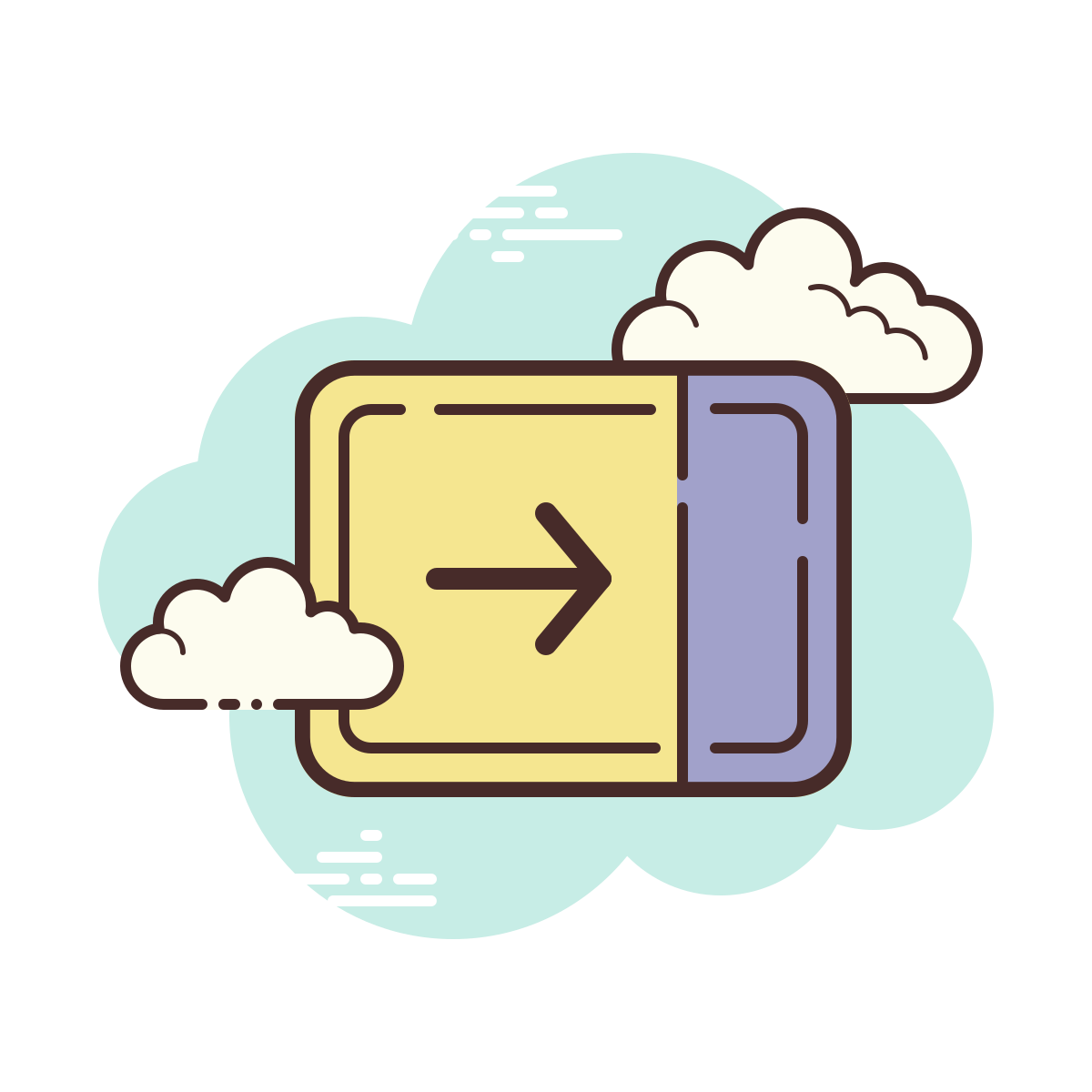 cloud style close pane icon