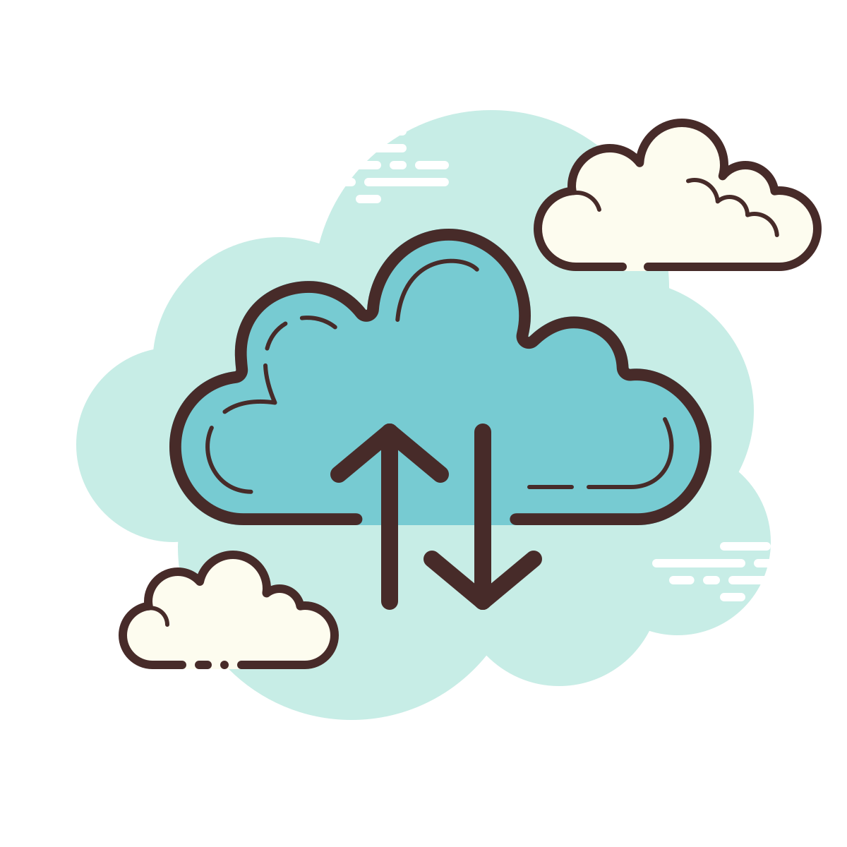 cloud style cloud backup restore icon