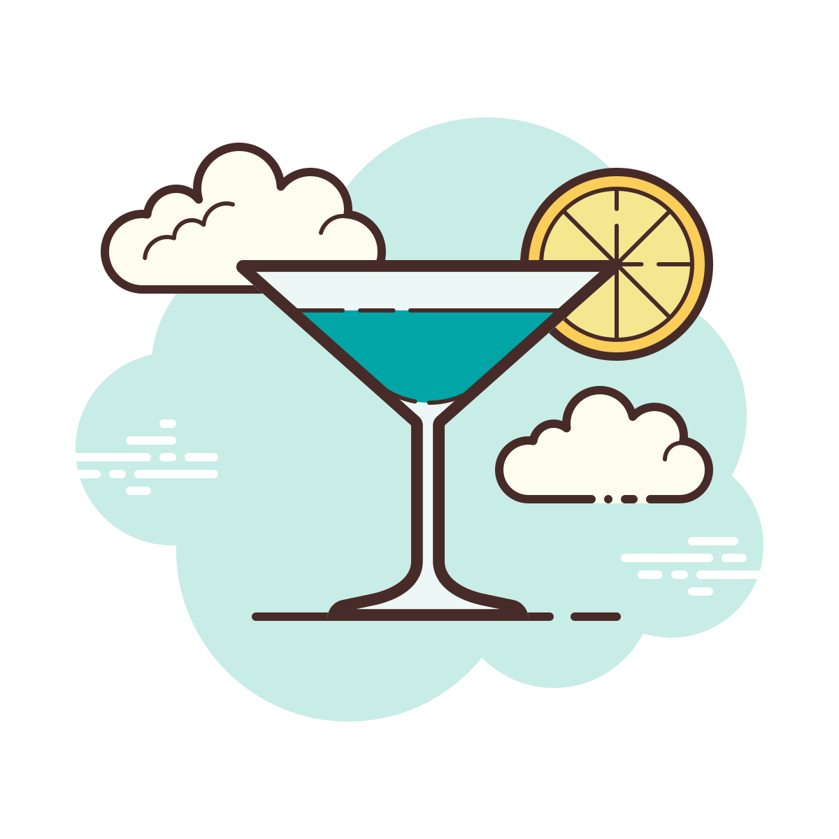cloud style cocktail icon