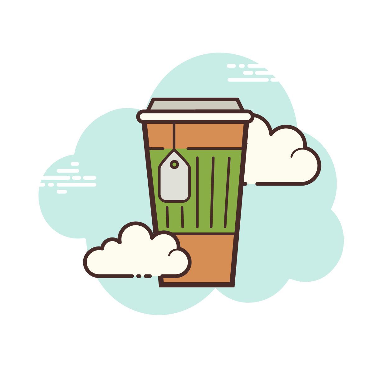 cloud style xícara de café icon