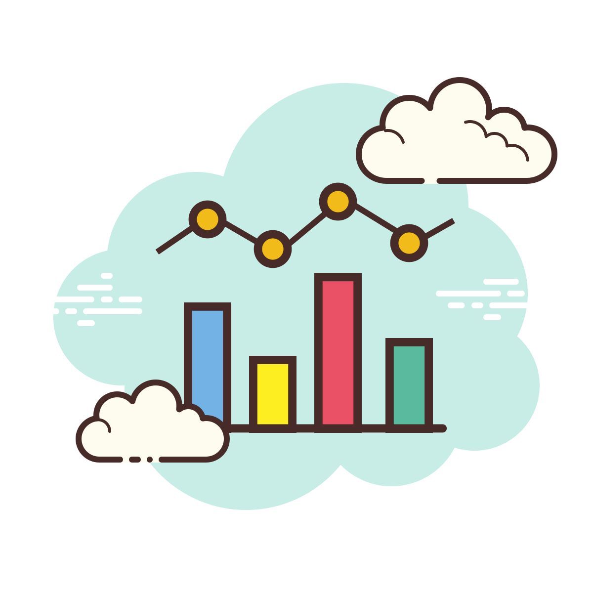 cloud style 콤보 차트 icon