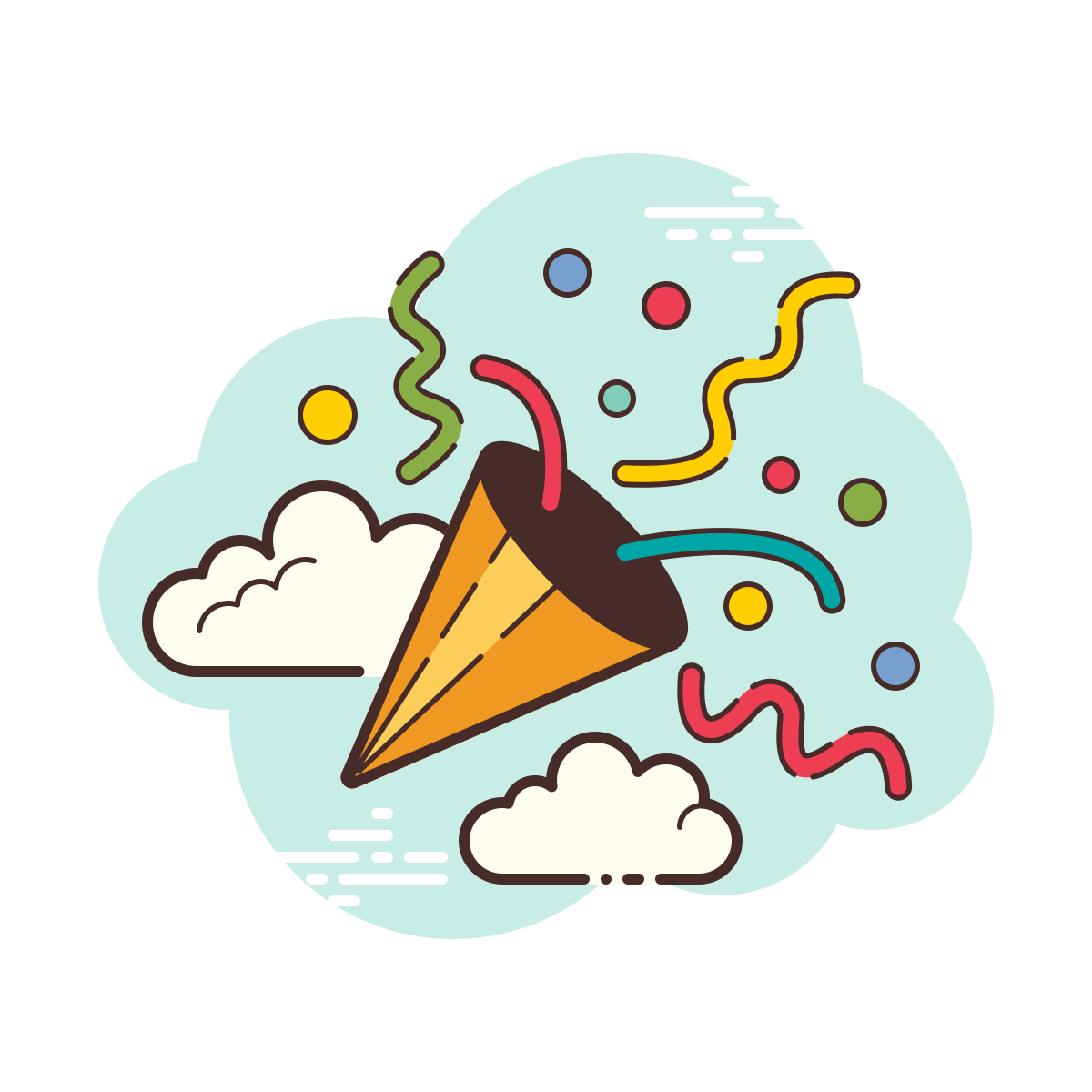 cloud style confetti icon