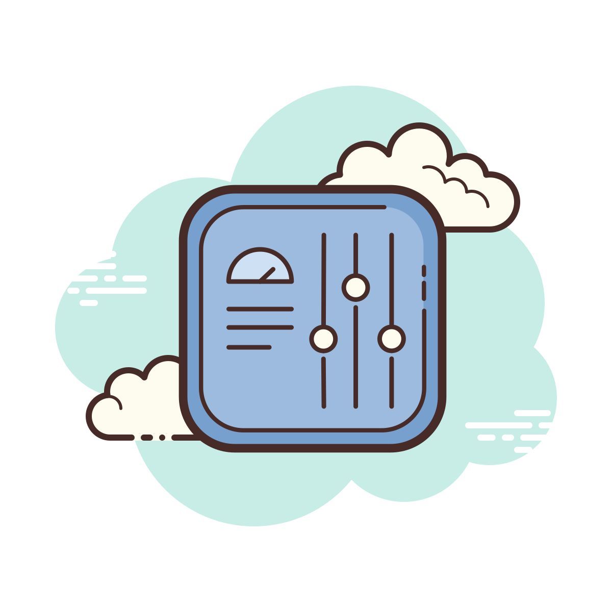 cloud style pannello di controllo icon