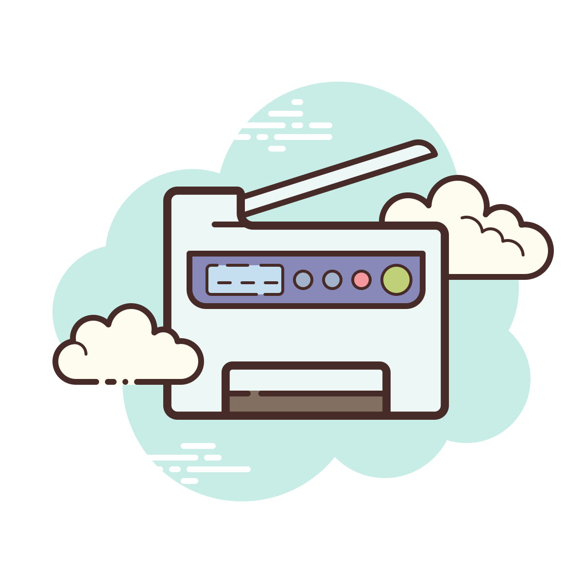 cloud style copy machine icon