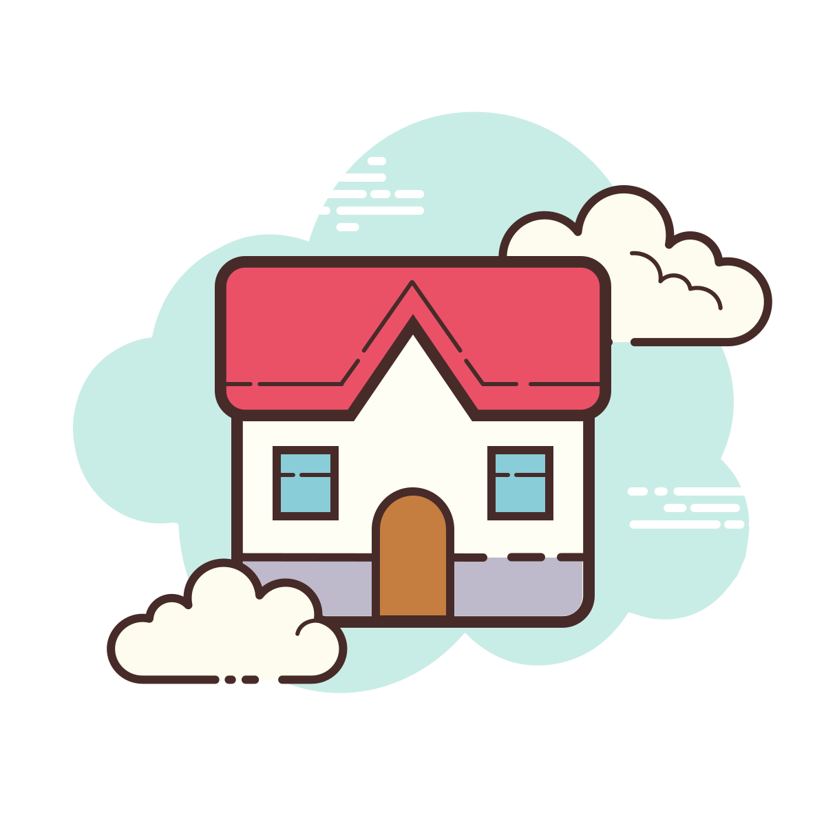 cloud style cottage icon