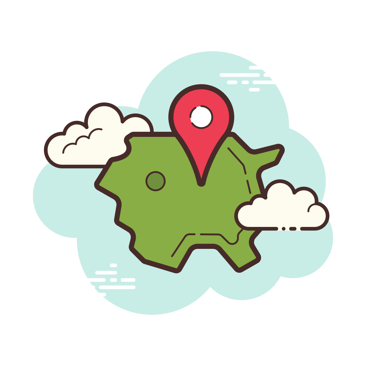 cloud style country icon