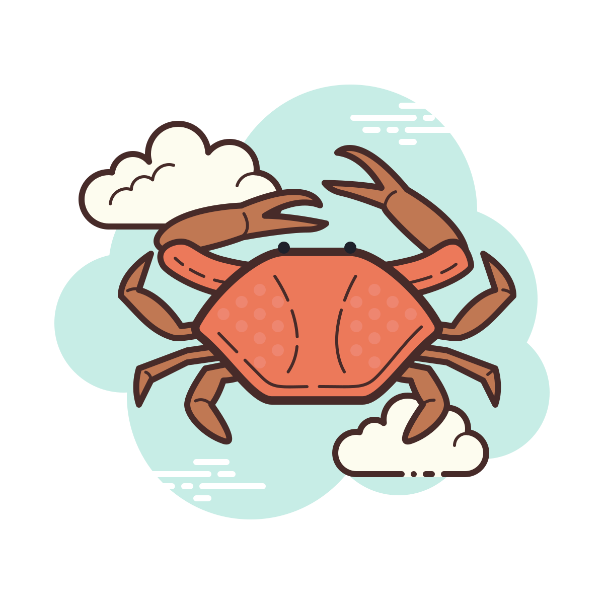 cloud style crab icon