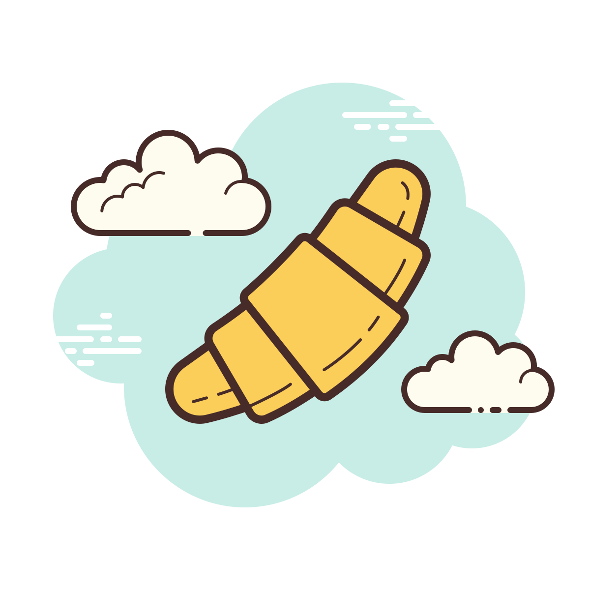 cloud style croissant icon