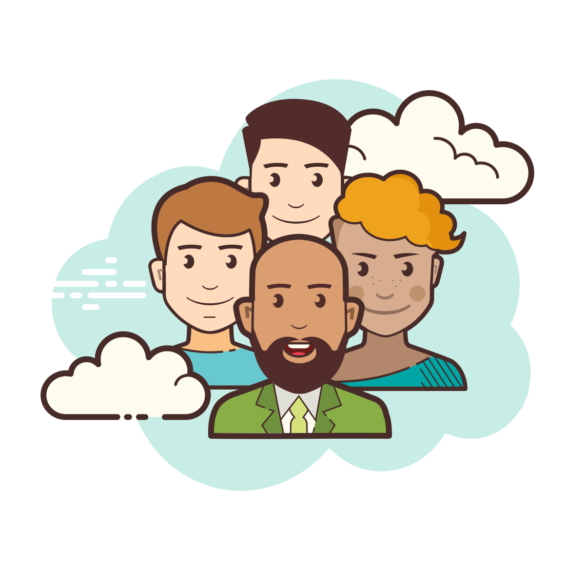 cloud style crowd icon