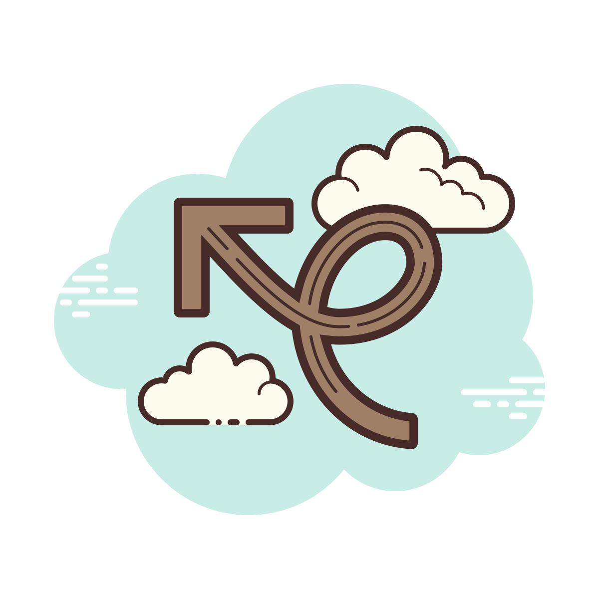 cloud style curly arrow icon