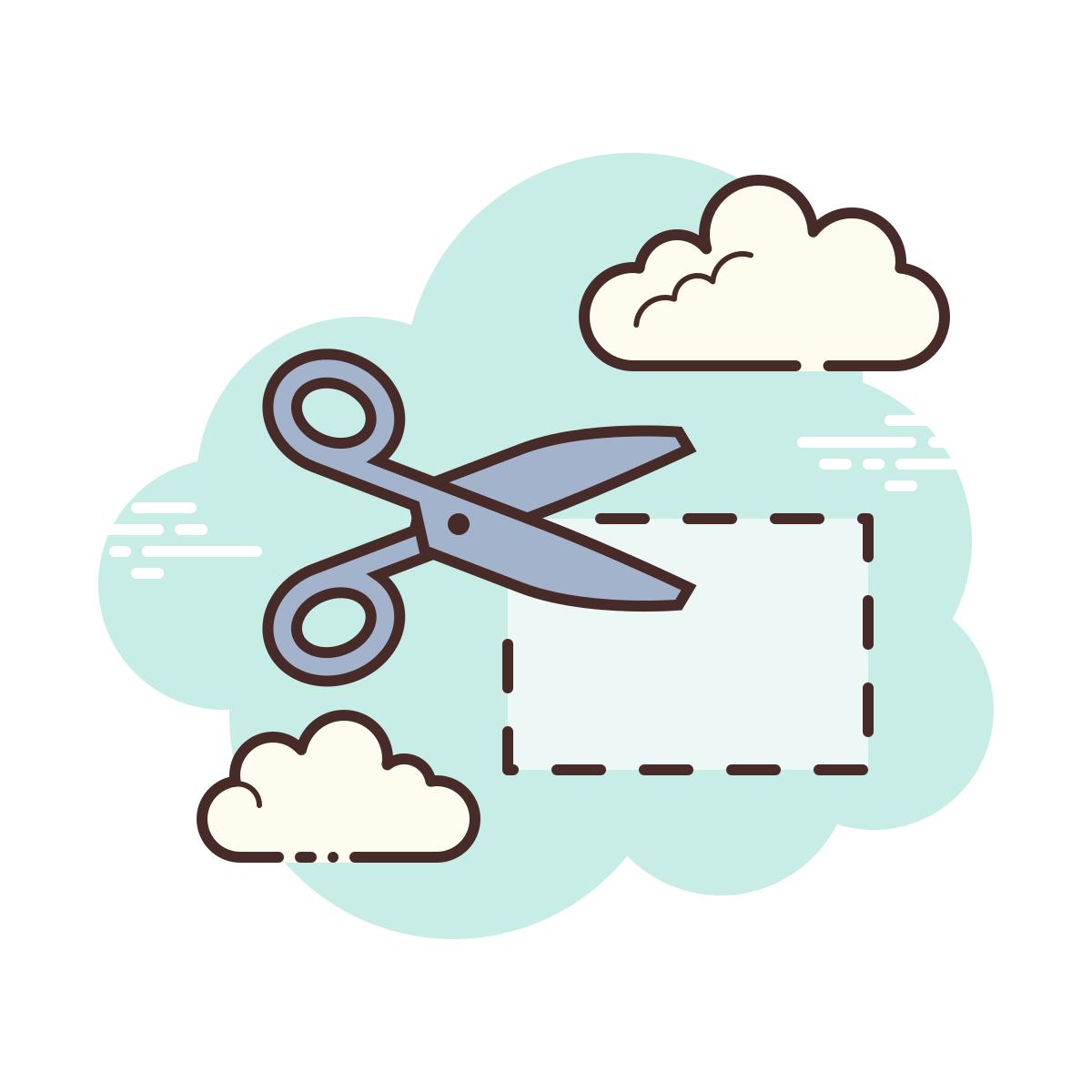 cloud style cutting coupon icon