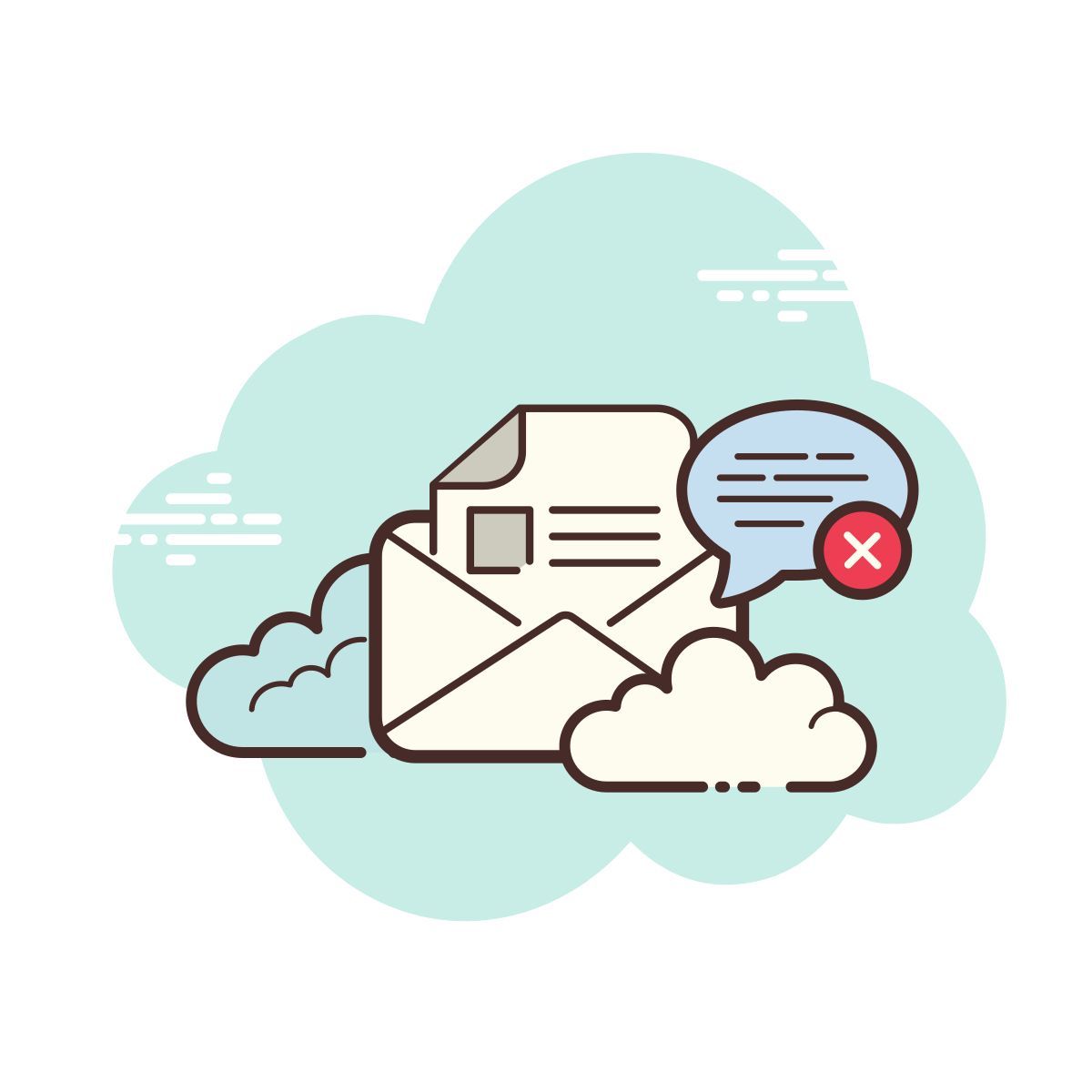 cloud style delete message icon