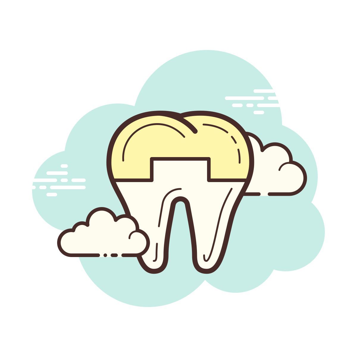cloud style dental crown icon