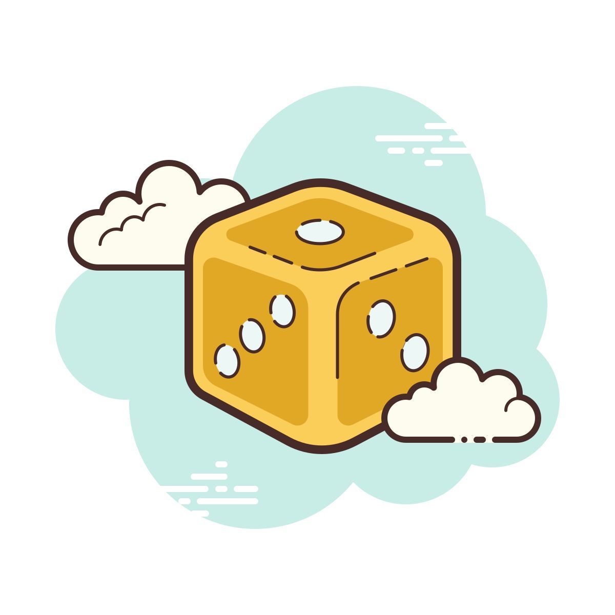 cloud style dice icon