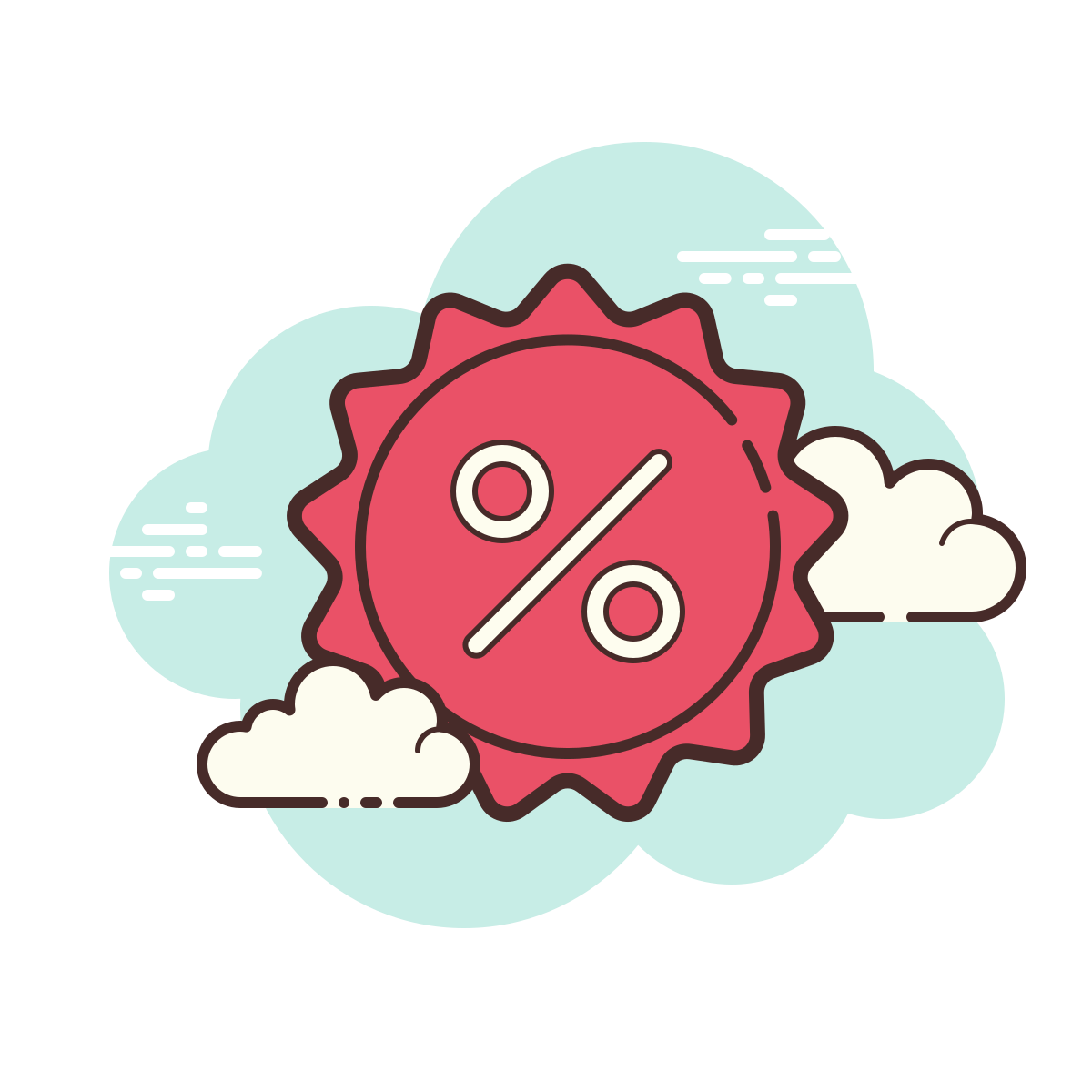 cloud style discount icon