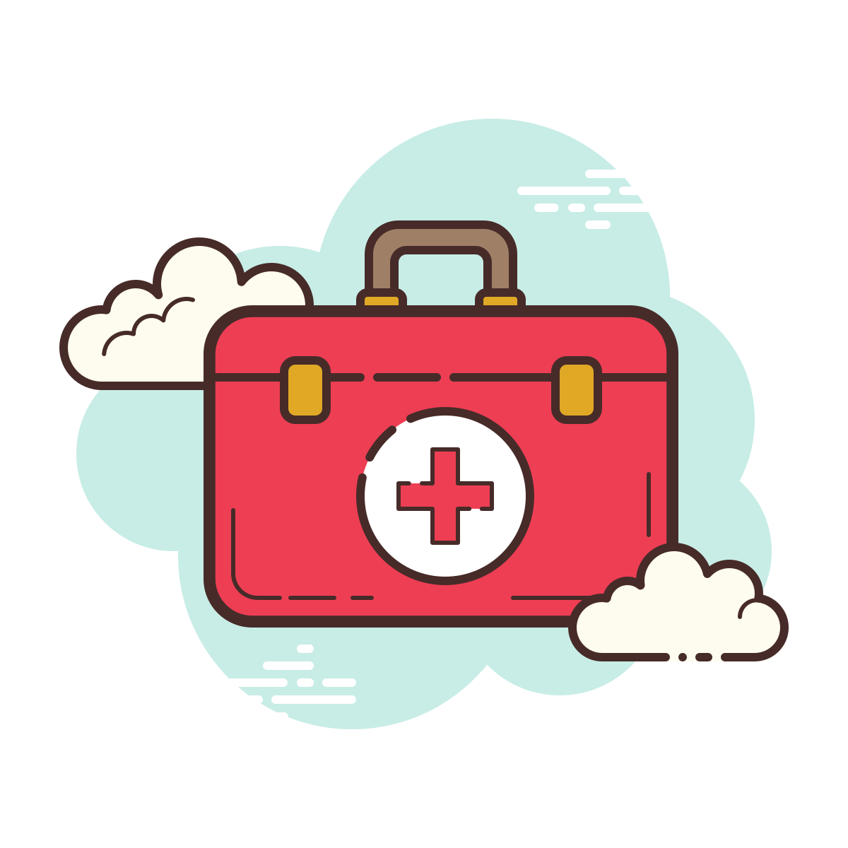 cloud style doctors bag icon