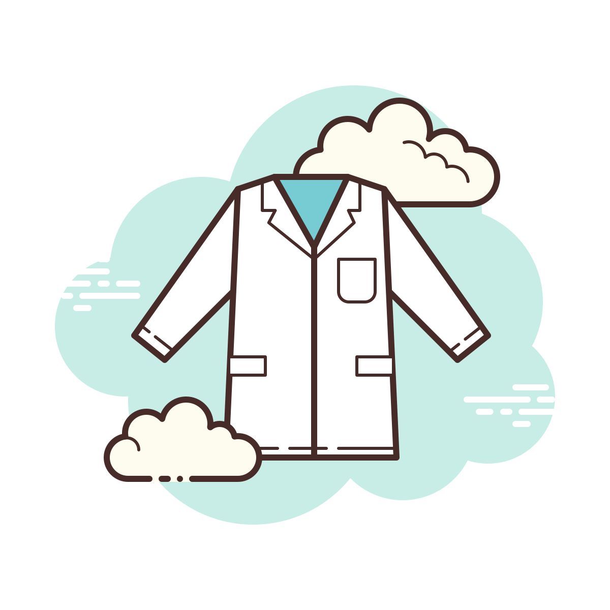 cloud style 의사 실험실 코트 icon
