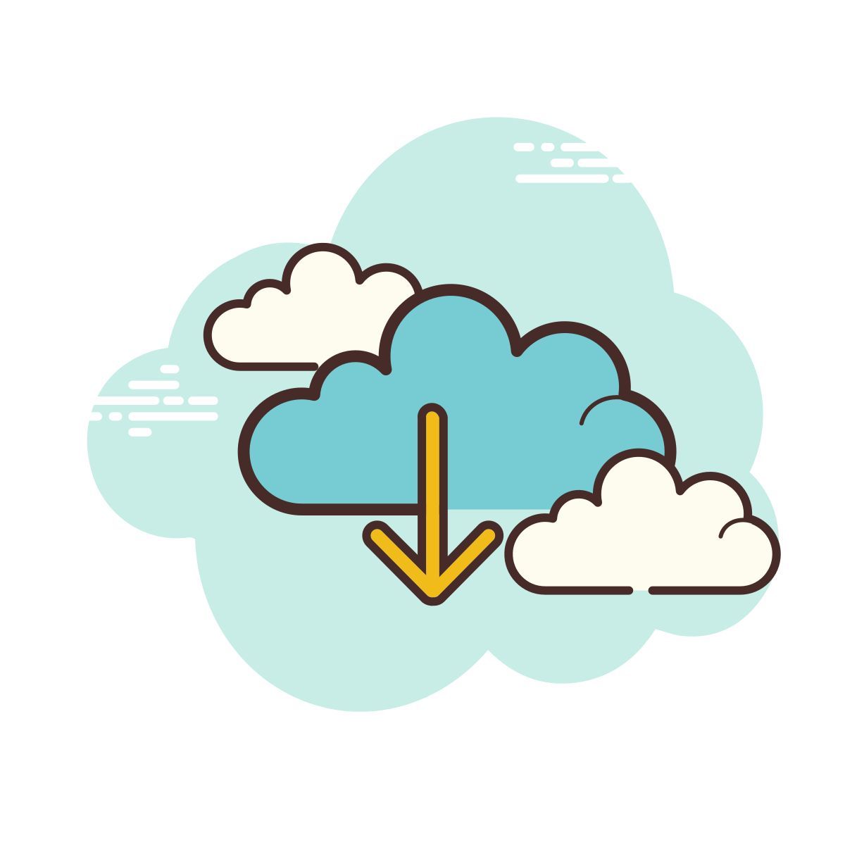cloud style 클라우드에서 다운로드 icon
