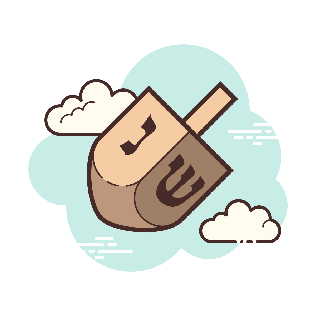 cloud style dreidel icon