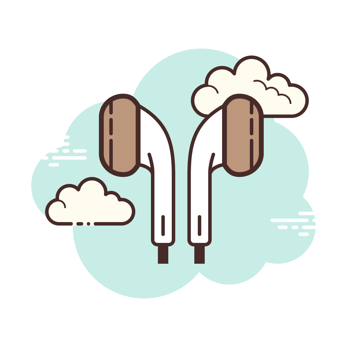 cloud style earbud headphones icon