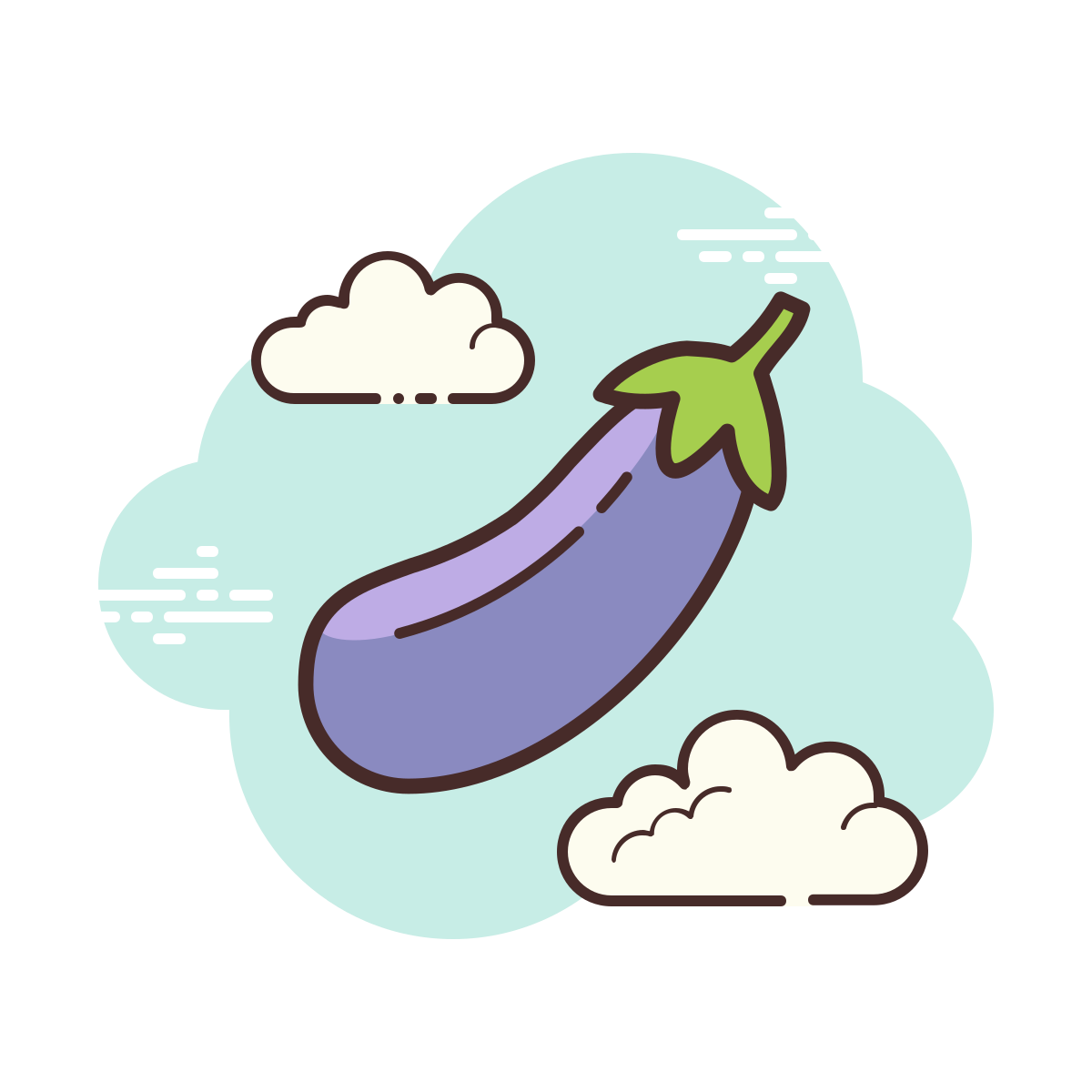 cloud style eggplant  v1 icon