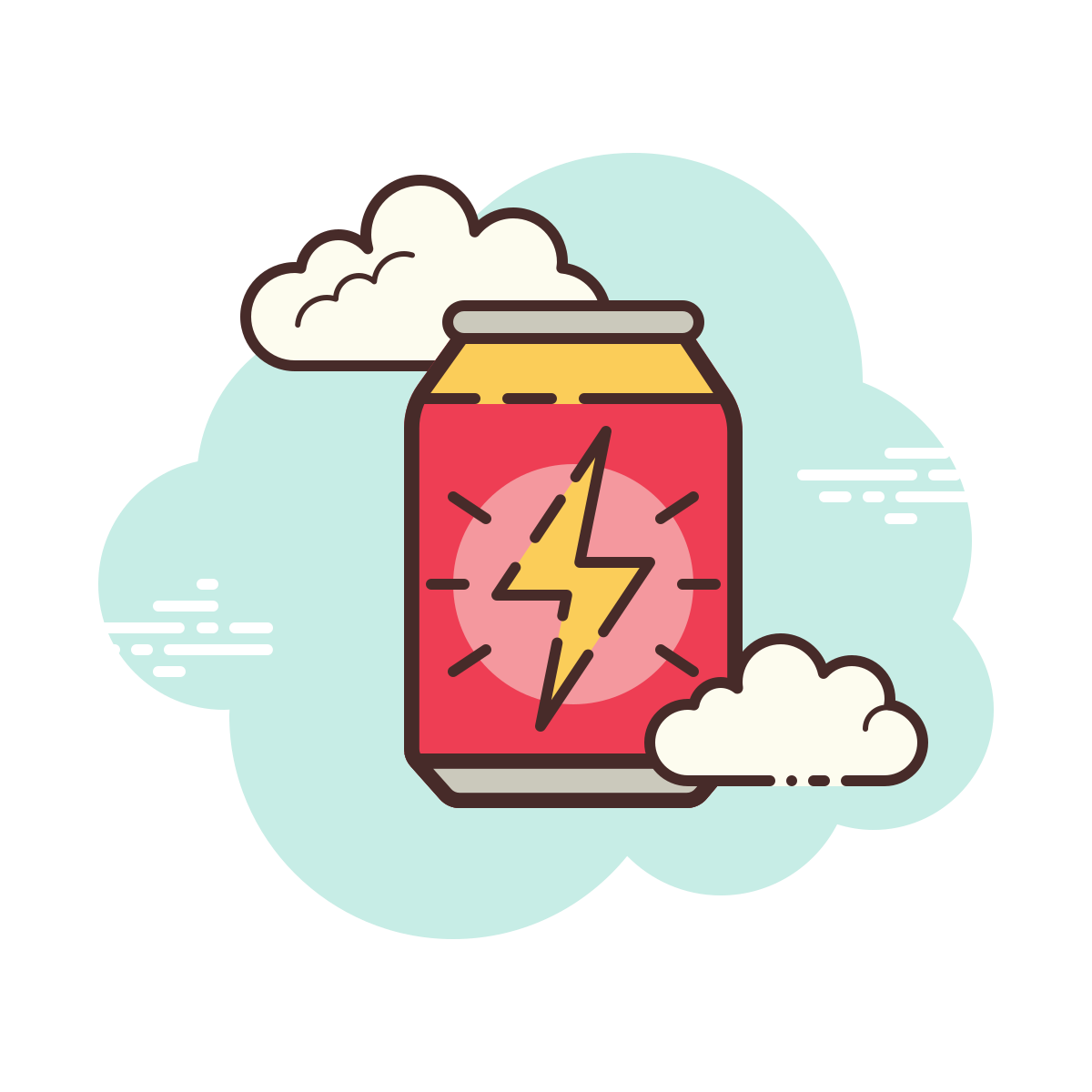 cloud style energy drink icon