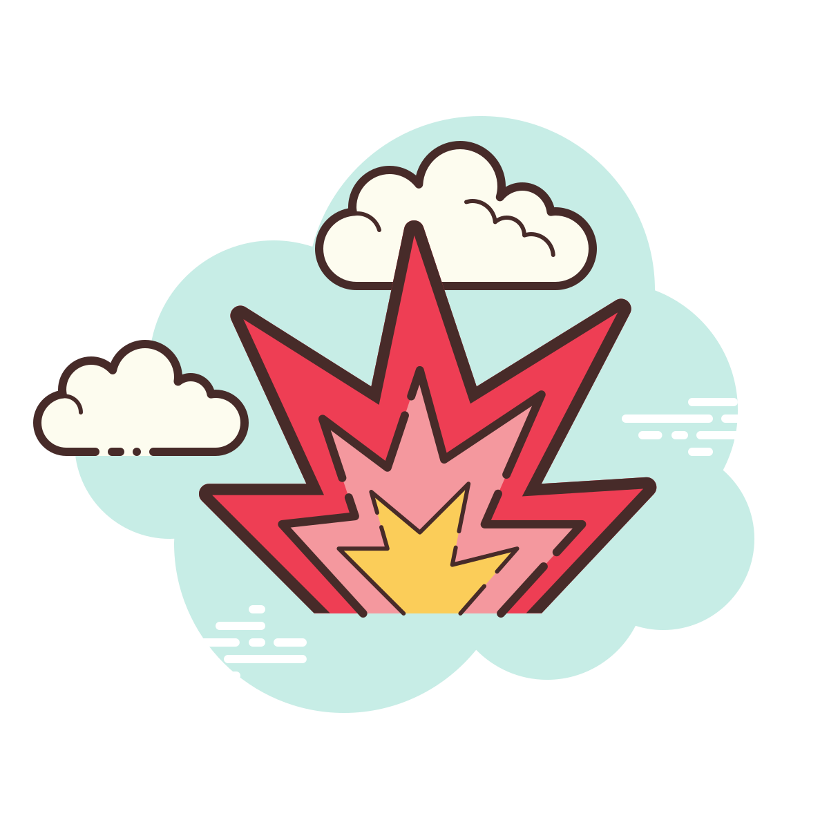 cloud style explosion icon