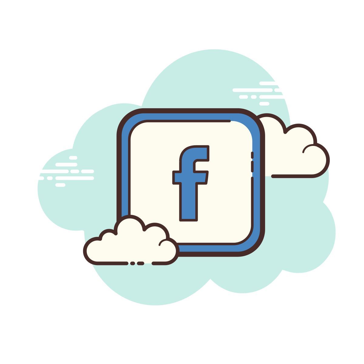cloud style 페이스 북 icon