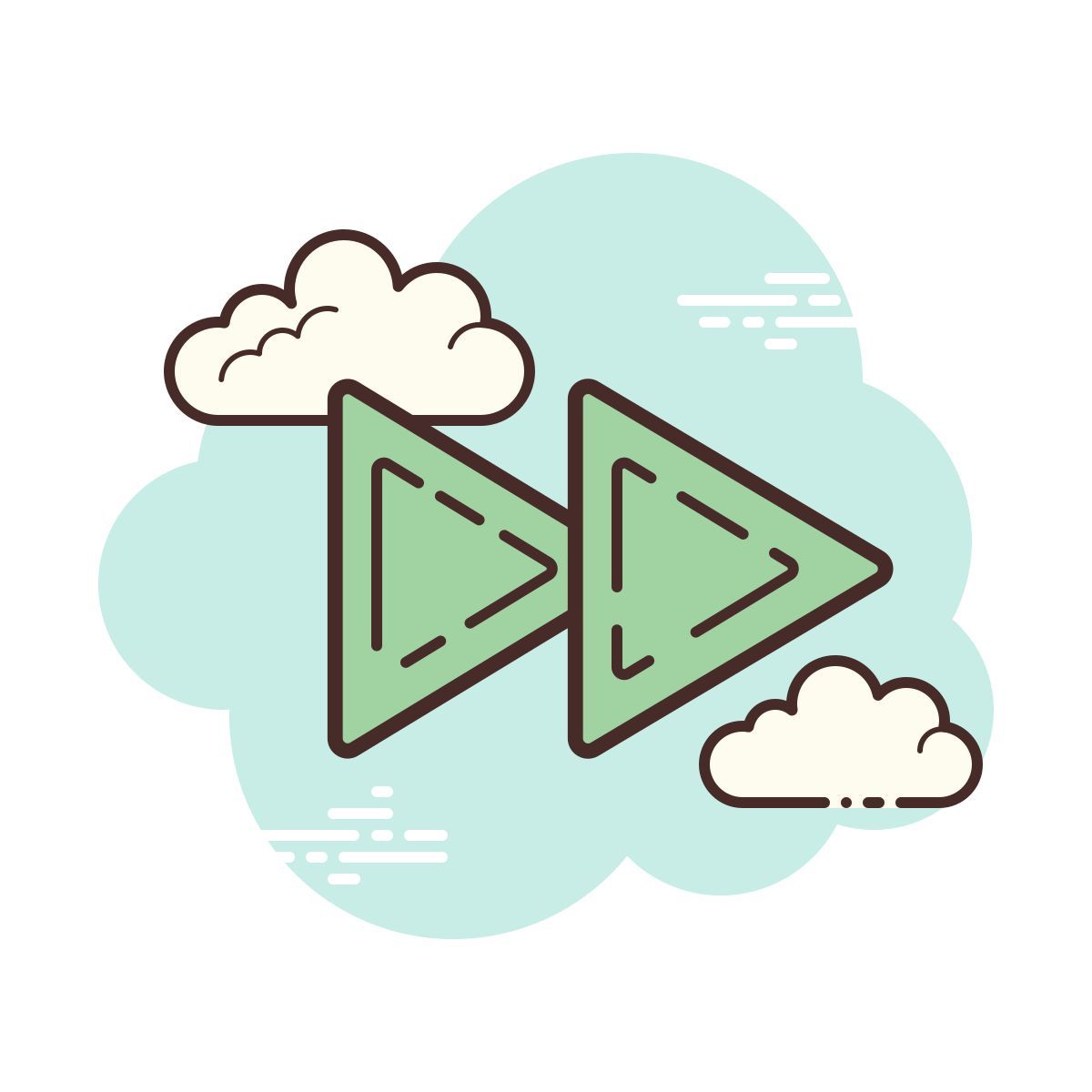 cloud style 빨리 감기 icon