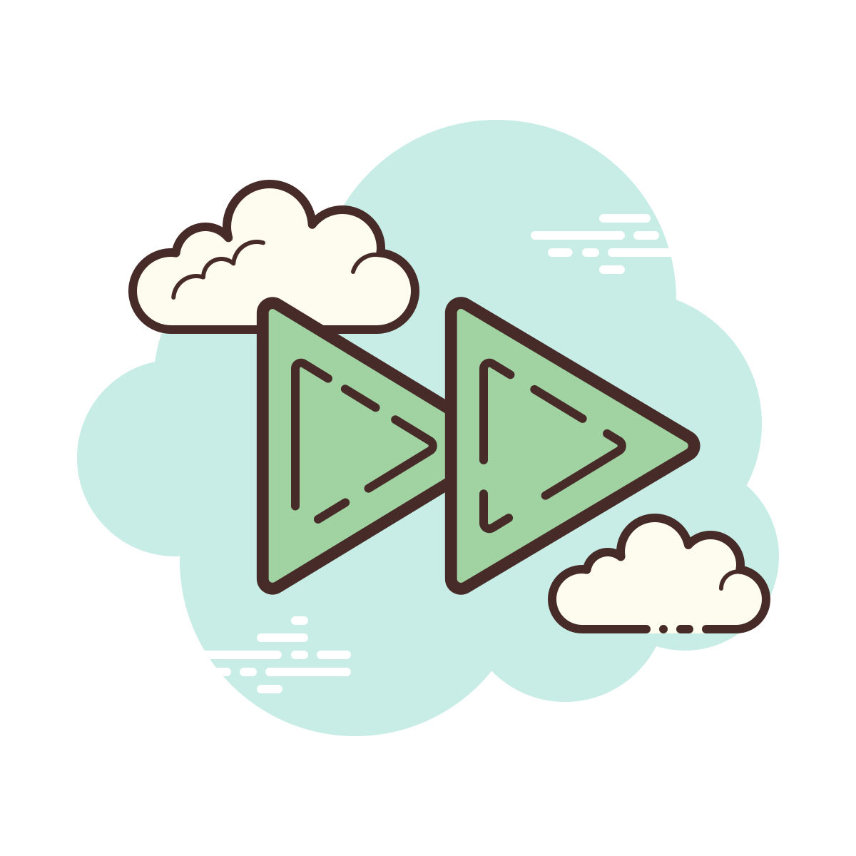 cloud style fast forward icon