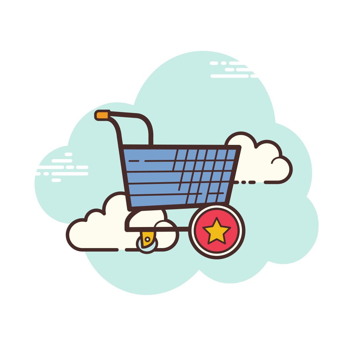 cloud style favorite cart icon