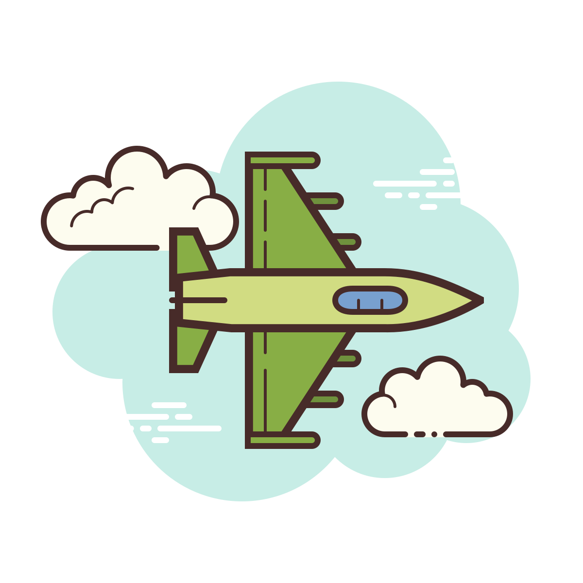 cloud style fighter jet icon