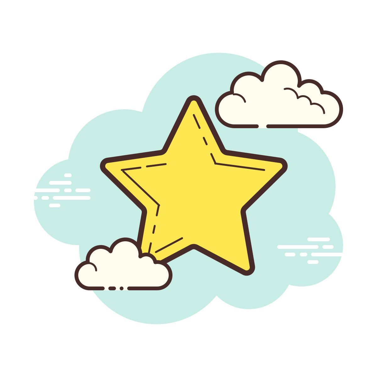cloud style 채워진 스타 icon