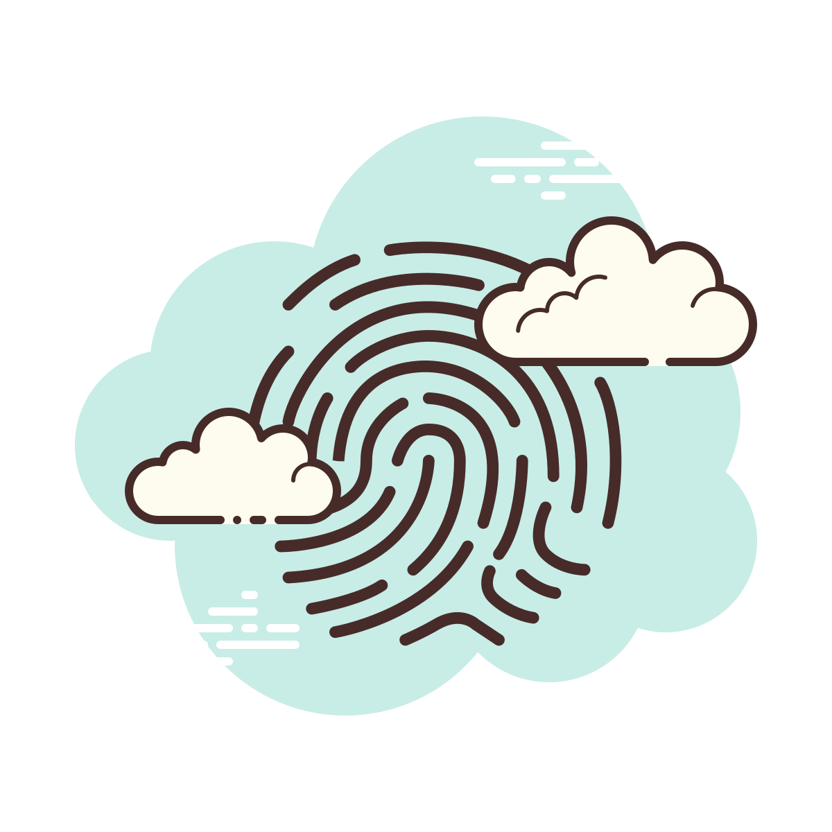 cloud style fingerprint icon
