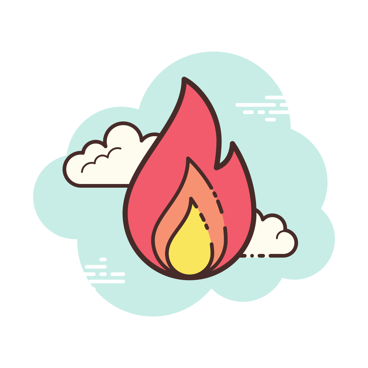 cloud style fire element icon