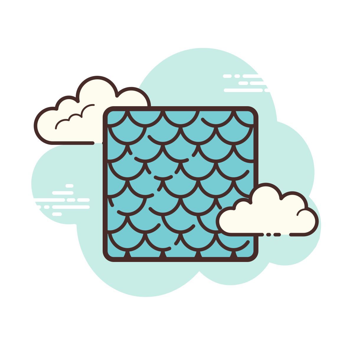 cloud style padrão de escalas de peixe icon