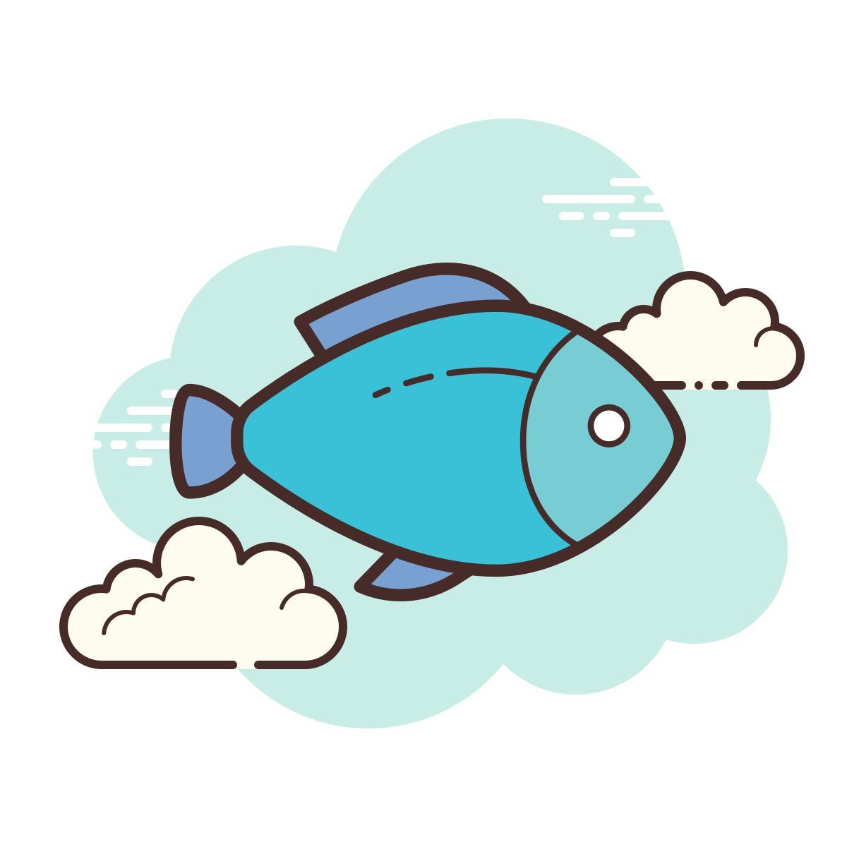 cloud style fisch icon