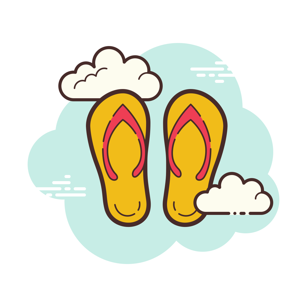 cloud style flip flops icon