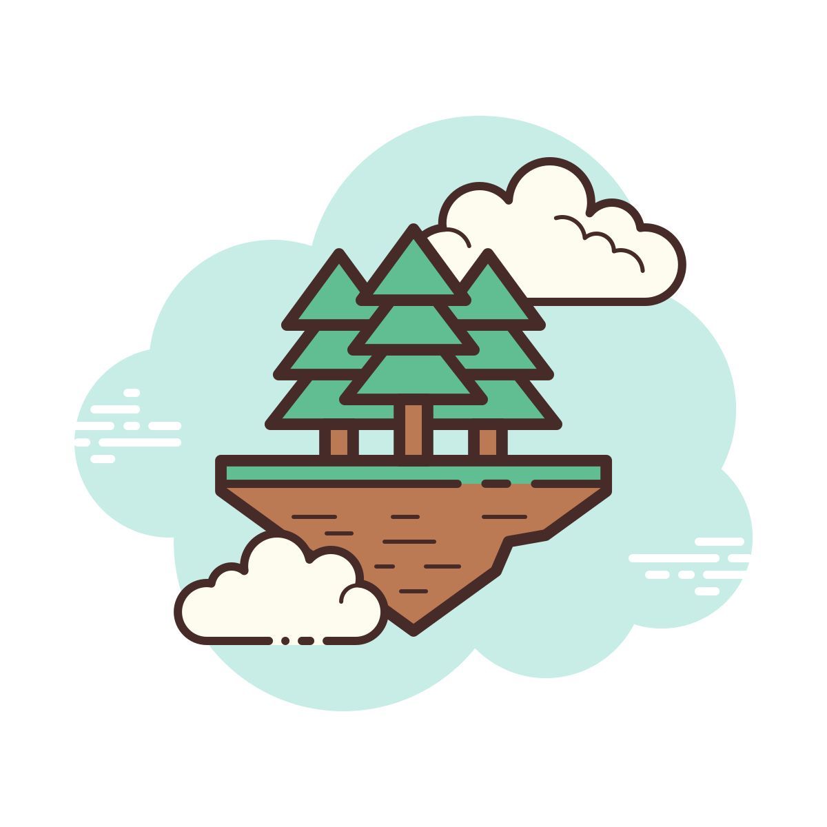 cloud style 떠다니는 섬 숲 icon