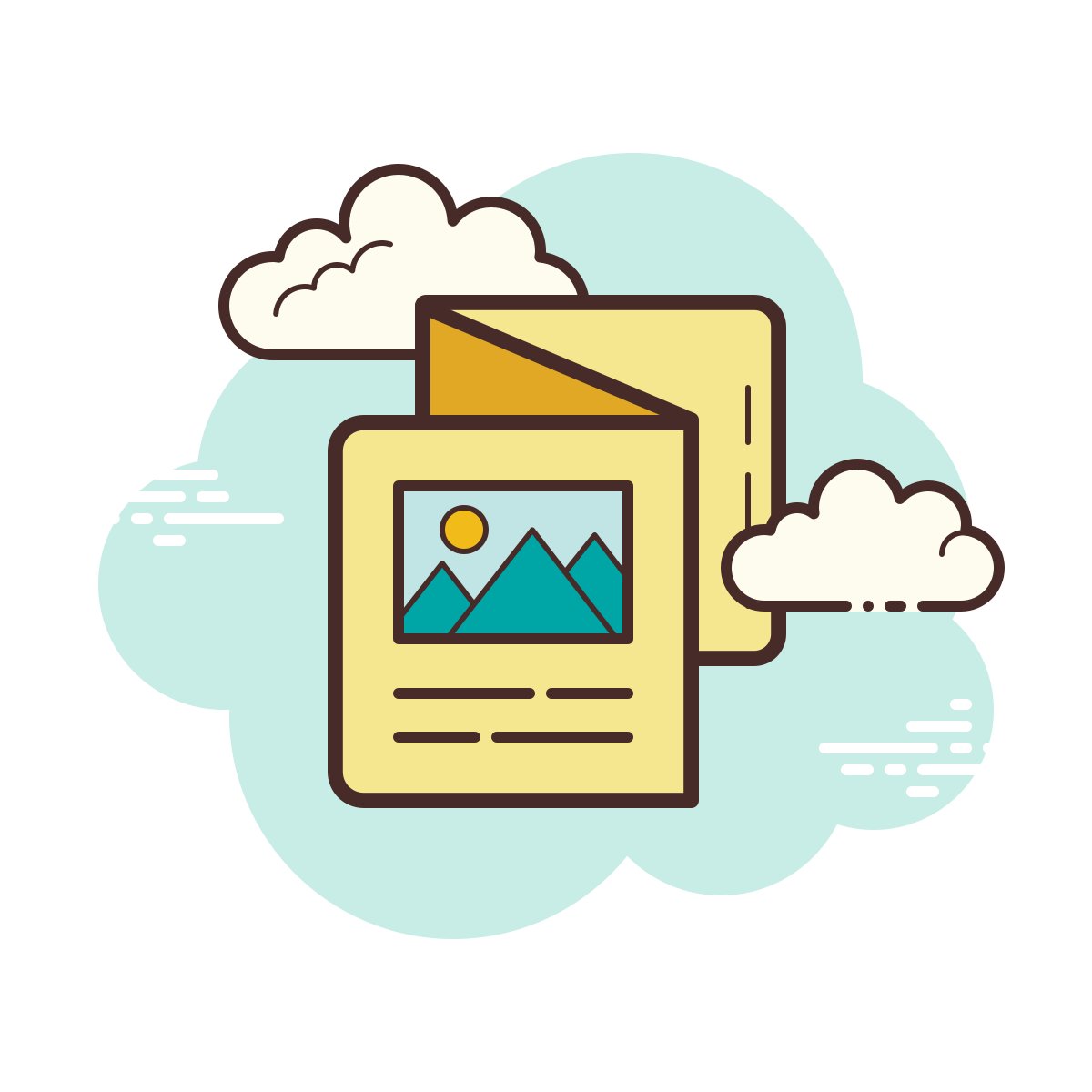 cloud style folded booklet icon